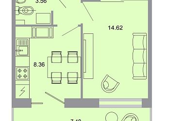 Объявление 1-к квартира, 33&nbsp;м&sup2;, 13/15 эт.