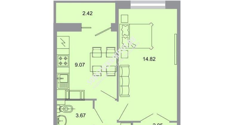 Объявление 1-к квартира, 32.9м2, 14/20 эт