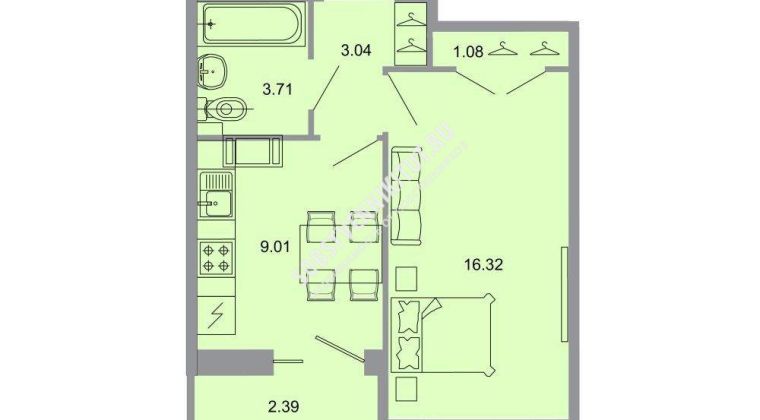 Объявление 1-к квартира, 33.7м2, 18/20 эт