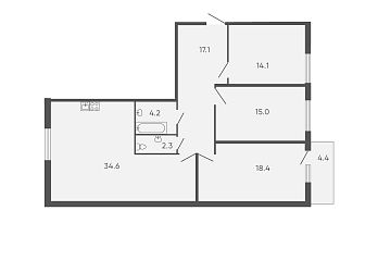 Объявление 3-к квартира, 107&nbsp;м&sup2;, 2/9 эт.