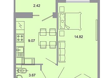 Объявление 1-к квартира, 32.9&nbsp;м&sup2;, 5/20 эт.