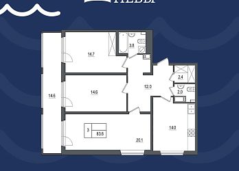 Объявление 3-к квартира, 83.6&nbsp;м&sup2;, 8/11 эт.