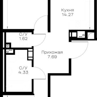Объявление 2-к квартира, 56.72м2, 3/8 эт