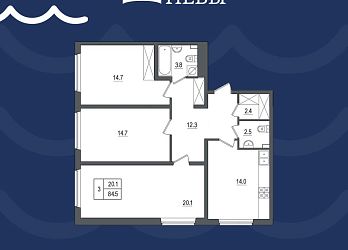 Объявление 3-к квартира, 84.5&nbsp;м&sup2;, 2/11 эт.