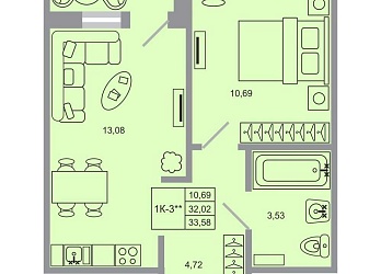 1-к квартира, 33.58 м², 19/20 эт. - 3032272 Объявление 1-к квартира, 33.58 м², 19/20 эт.