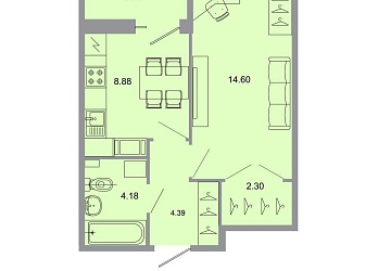 1-к квартира, 35.1 м², 12/15 эт. - 3032280 Объявление 1-к квартира, 35.1 м², 12/15 эт.