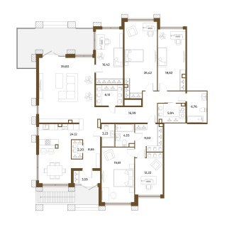 Объявление 6-к квартира, 220м2, 1/5 эт