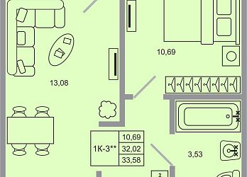 Объявление 1-к квартира, 33.58&nbsp;м&sup2;, 10/20 эт.
