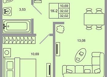 Объявление 1-к квартира, 32.02&nbsp;м&sup2;, 1/20 эт.
