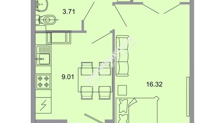 Объявление 1-к квартира, 33.7м2, 18/20 эт