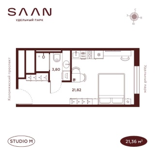 Объявление Студия, 25.62м2, 20/23 эт