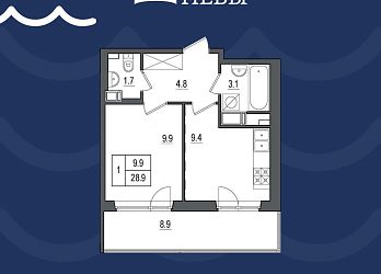 Объявление 1-к квартира, 28.9&nbsp;м&sup2;, 10/11 эт.