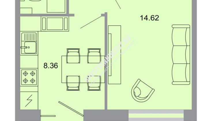 Объявление 1-к квартира, 33.1м2, 4/15 эт