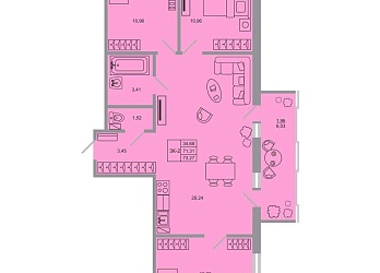 3-к квартира, 73.27 м², 11/20 эт. - 3032286 Объявление 3-к квартира, 73.27 м², 11/20 эт.