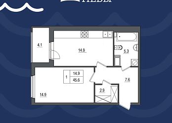 Объявление 1-к квартира, 46.37&nbsp;м&sup2;, 9/11 эт.